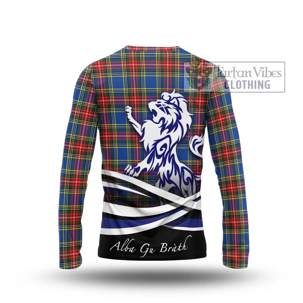 Bethune Tartan Long Sleeve T-Shirt with Alba Gu Brath Regal Lion Emblem