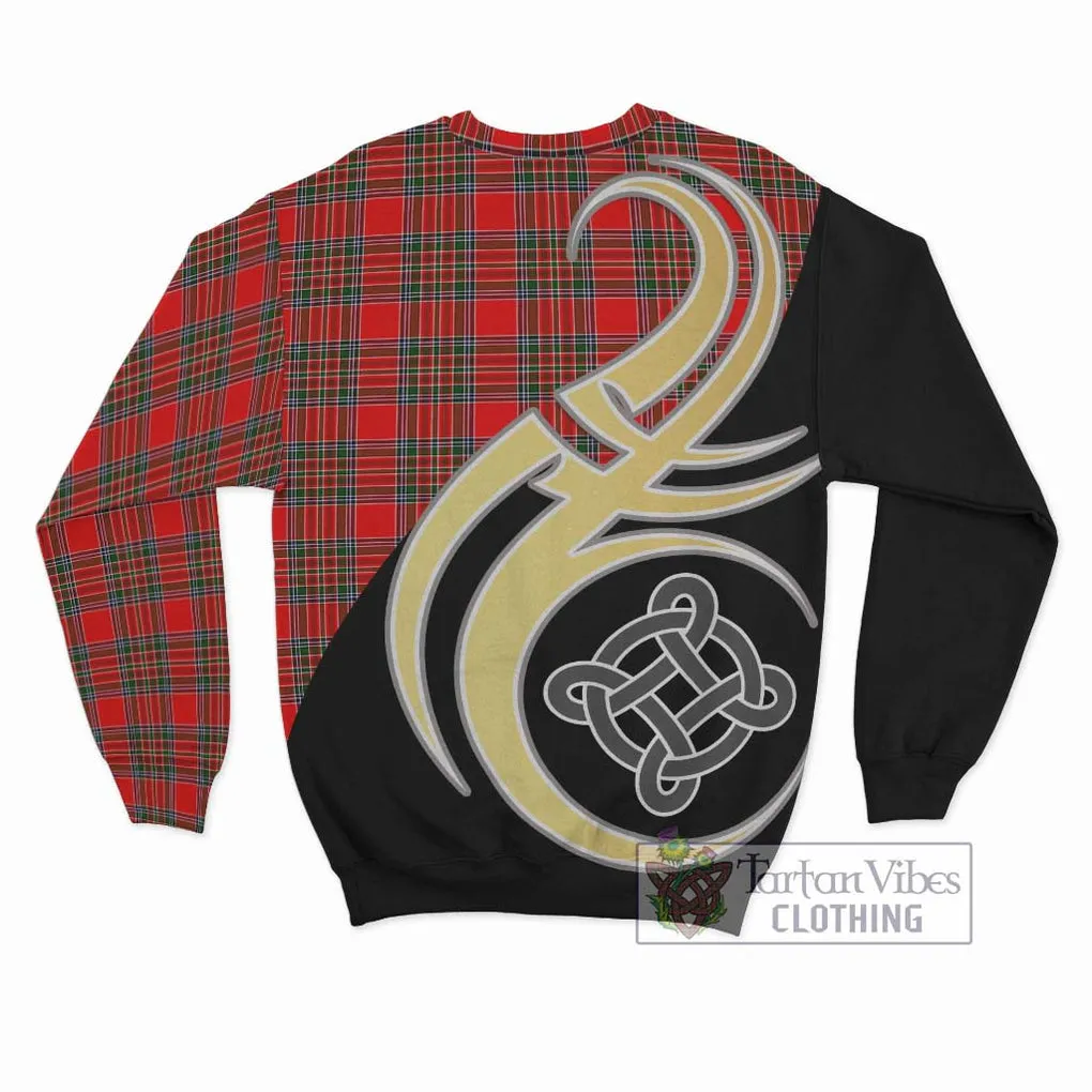 Binning Tartan Sweatshirt with Family Crest and Celtic Symbol Style