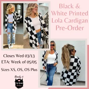 Black & White Printed Lola Cardigan Pre-Order