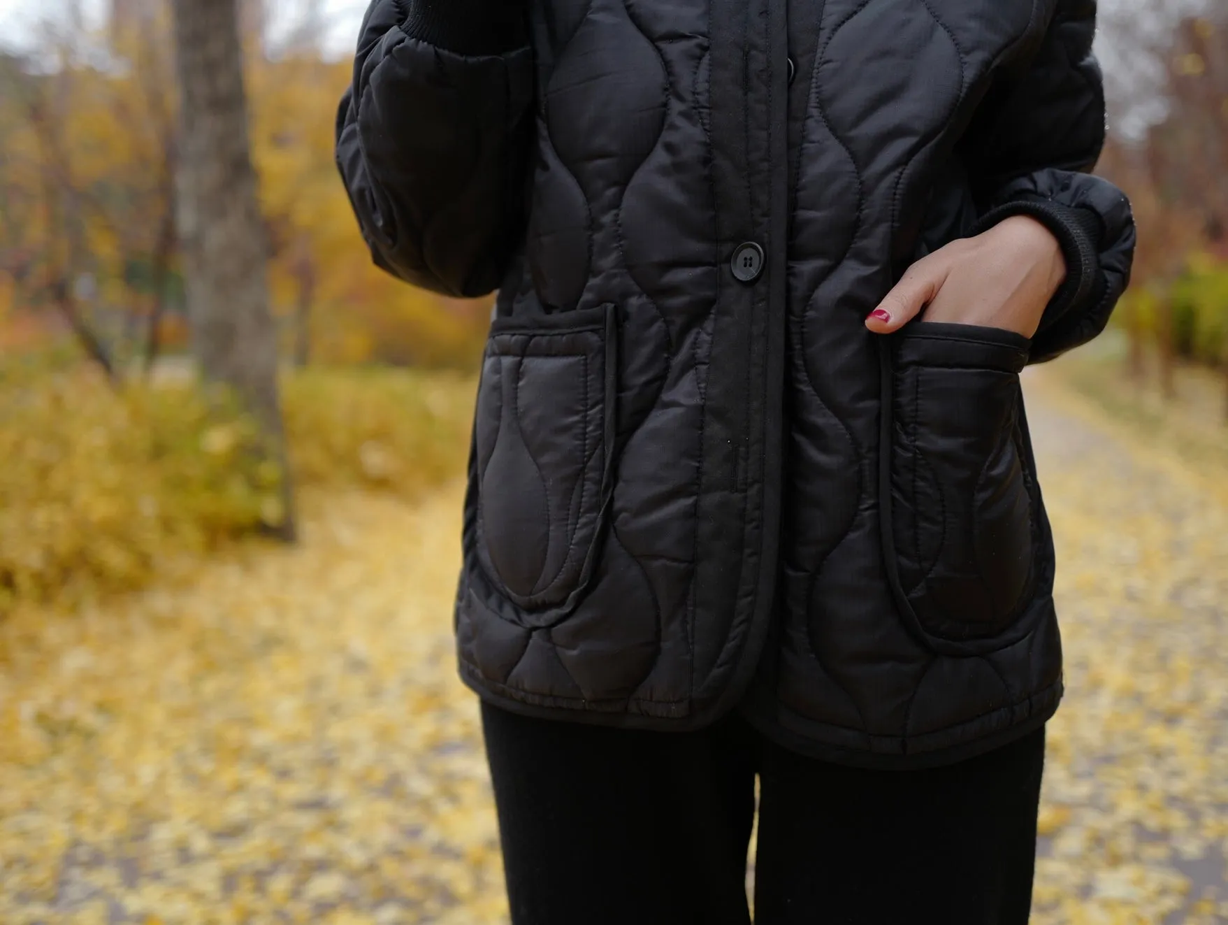 Black NYC Quilted Shell Jacket *MUST BUY*