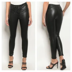 Black Vegan Leather Pants