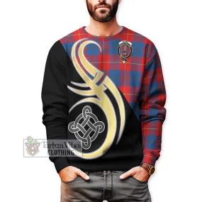 Blane Tartan Sweatshirt with Family Crest and Celtic Symbol Style