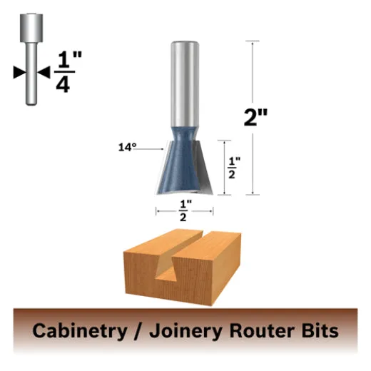 BOSCH 84703MC 14å¡ x 1/2 In. Carbide Tipped Dovetail Bit (Router Bit)