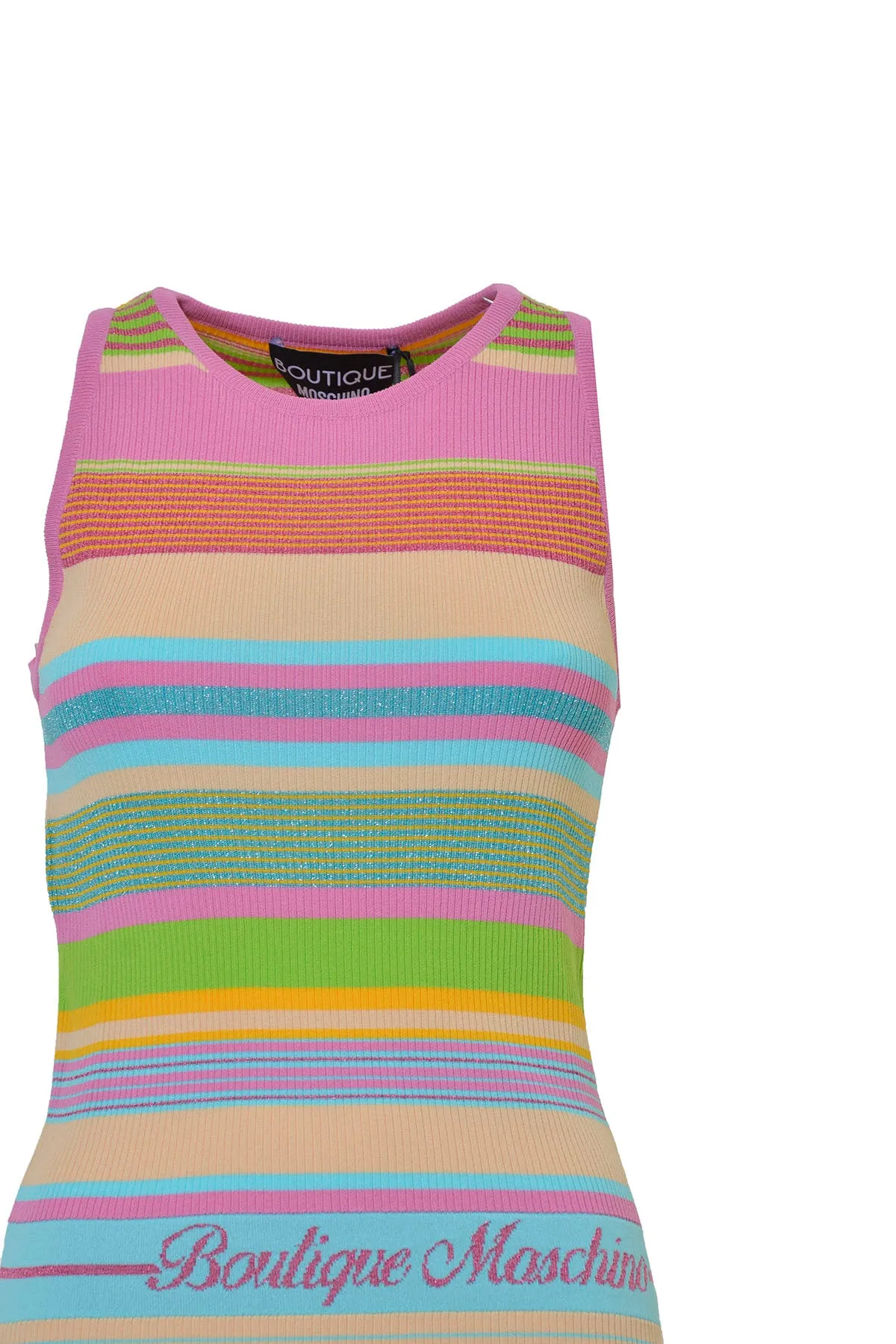 Boutique Moschino Sleeveless Stripe Patterned Knitted Vest