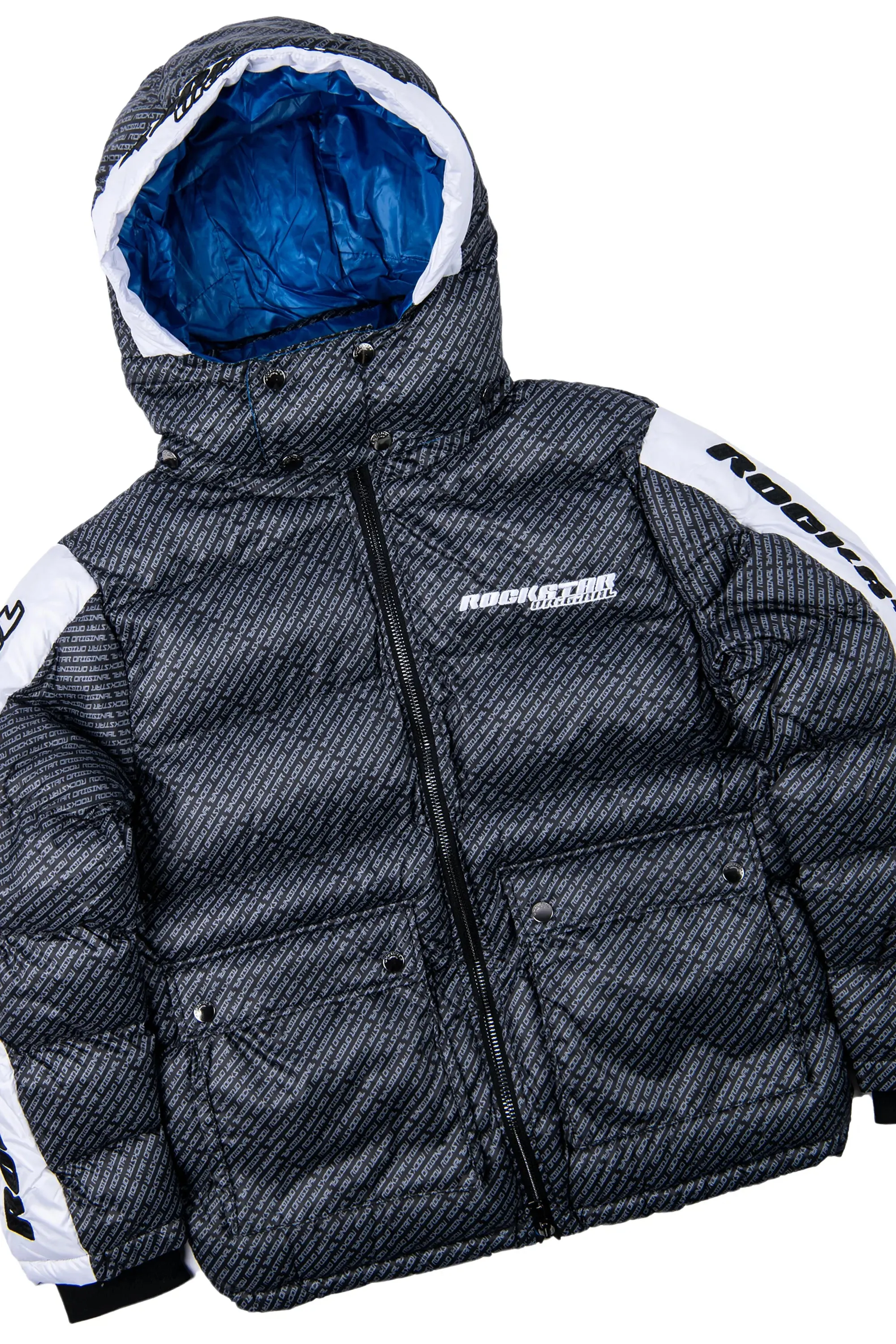 Bryson Puffer Black & Sutton Blue Super Stacked Flare Jean Bundle