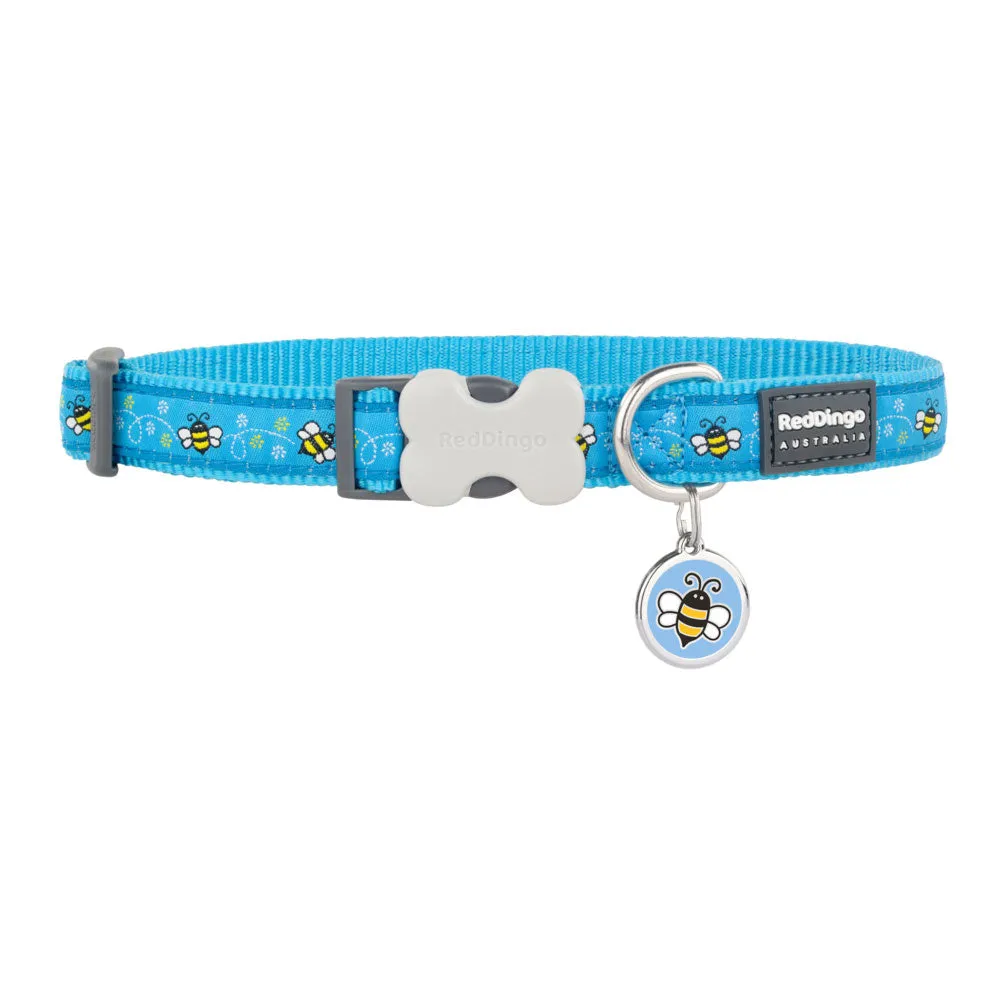 Bumble Bee Turquoise Dog Collar