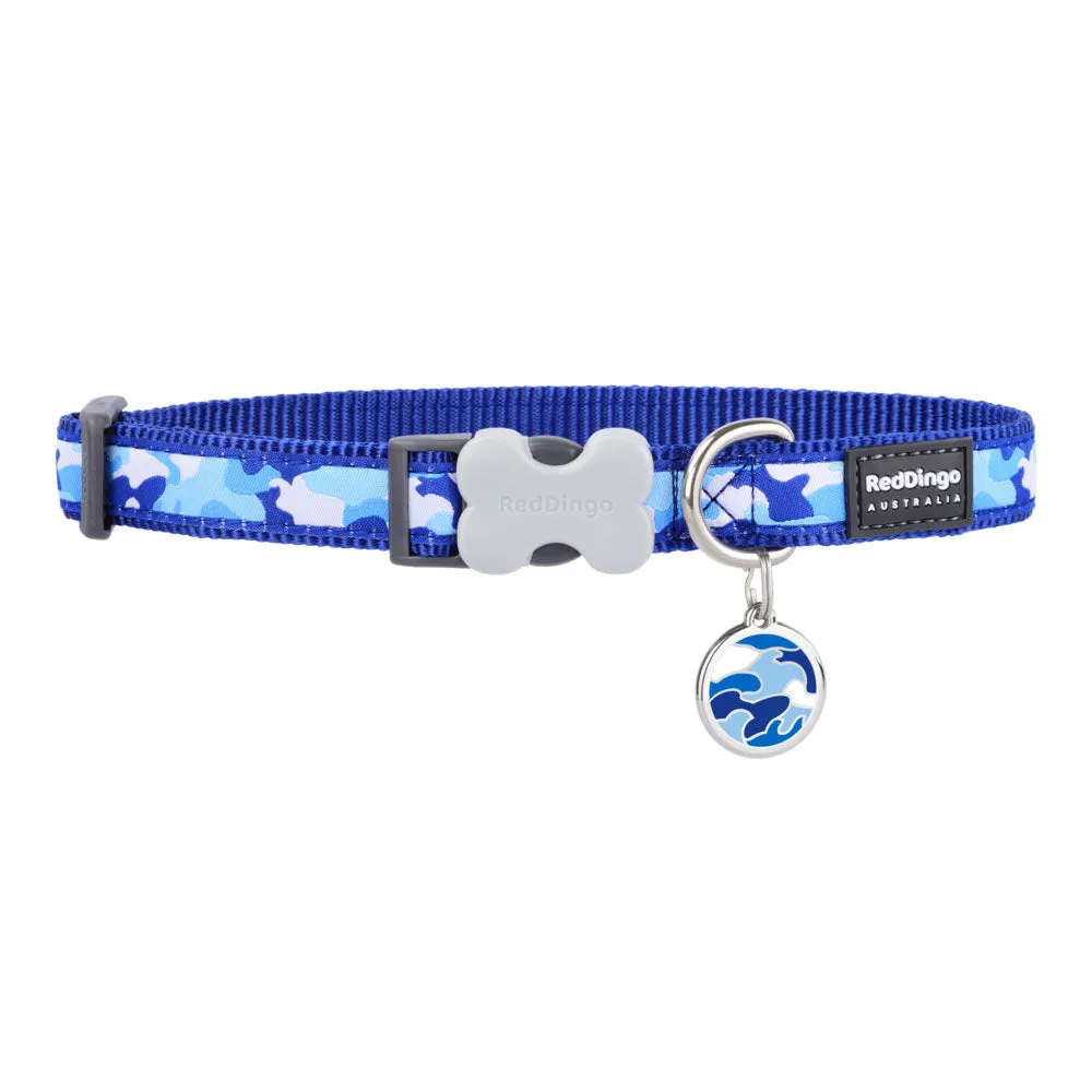 Camouflage Dark Blue Dog Collar