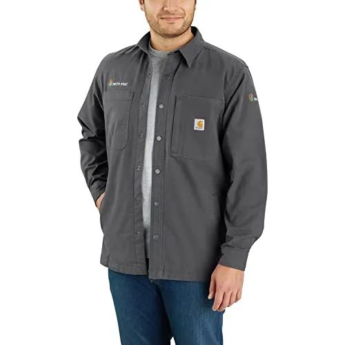 Carhartt 105532 Men's Rugged Flex Relaxed Fit Canvas Fleece-Lined Snap-Front Shirt Jac