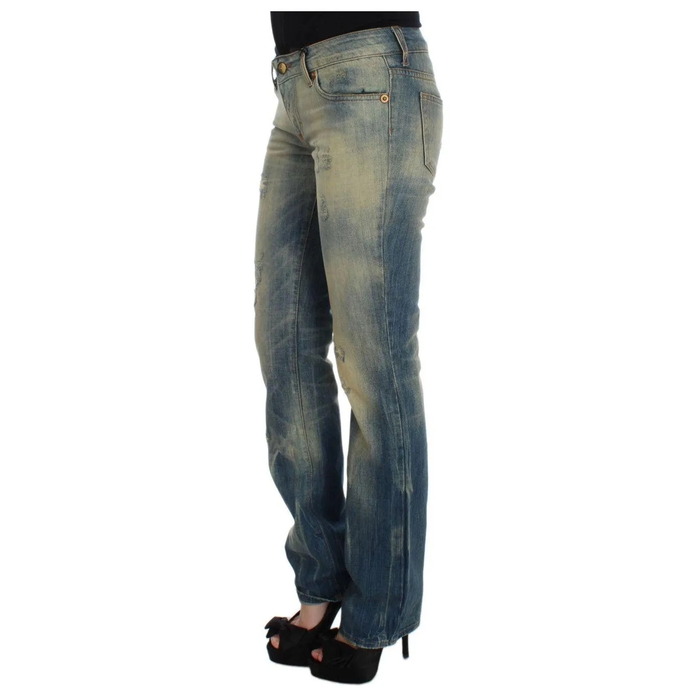 Cavalli Elegant Slim Bootcut Blue Jeans