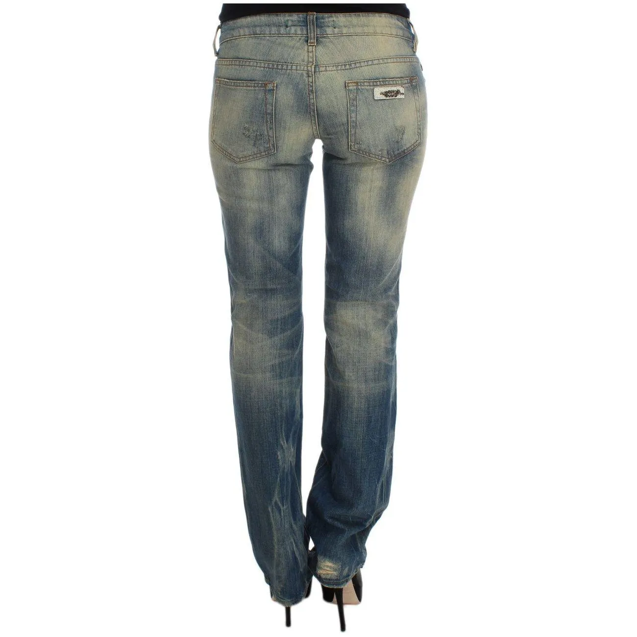 Cavalli Elegant Slim Bootcut Blue Jeans