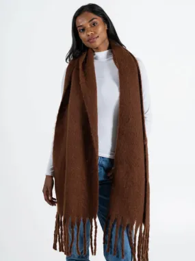 C’est Moi Solid Plush Scarf Coffee