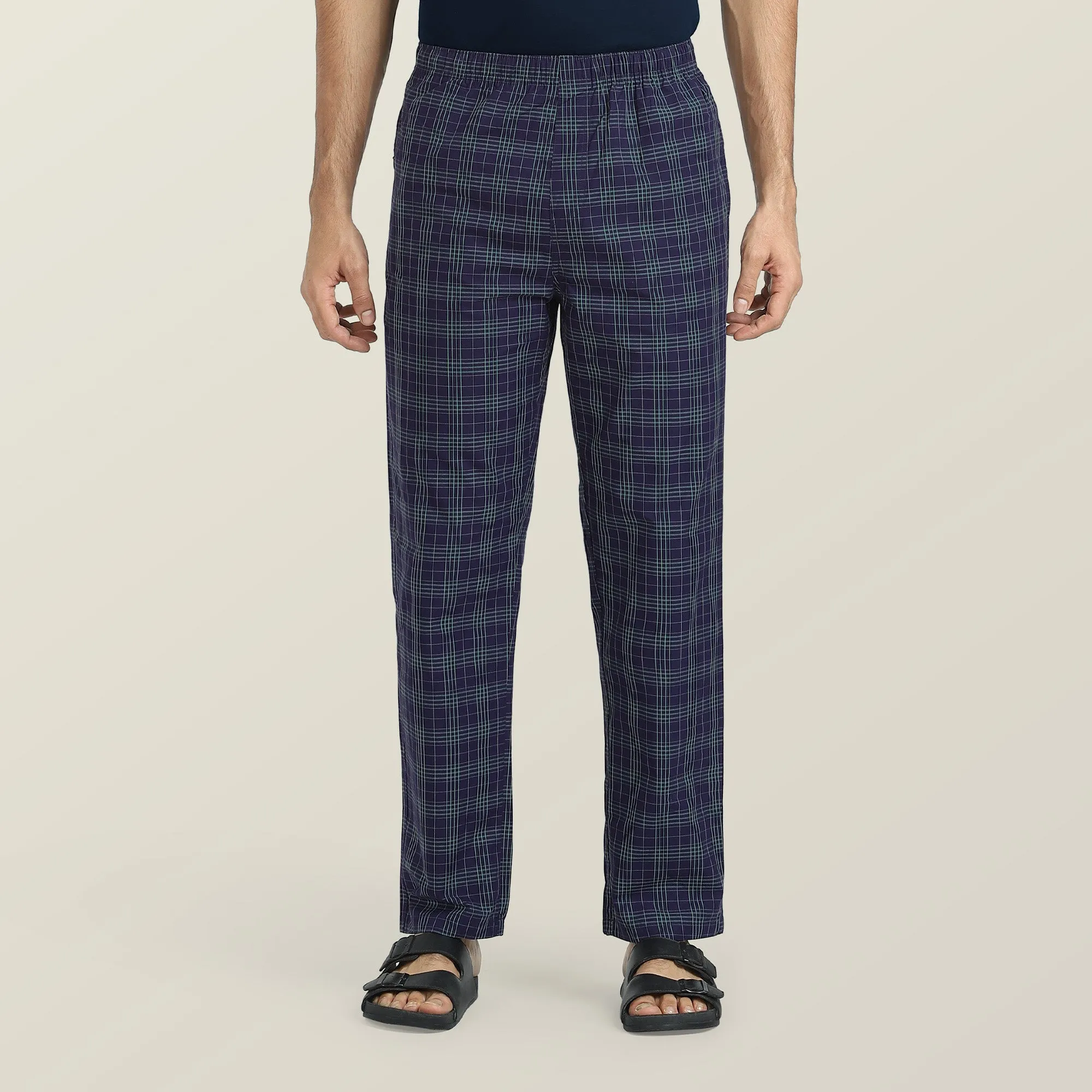 Checkmate Combed Cotton Pyjamas Storm Blue