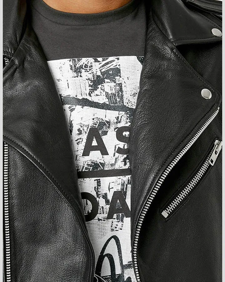 Cimarron Black Motorcycle Leather Jacket