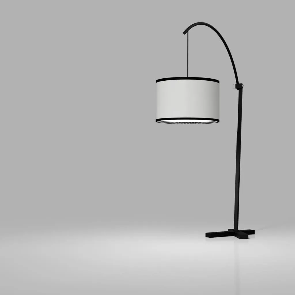 Clf109 Fifth Avenue Curved-Arm Black Floor Lamp