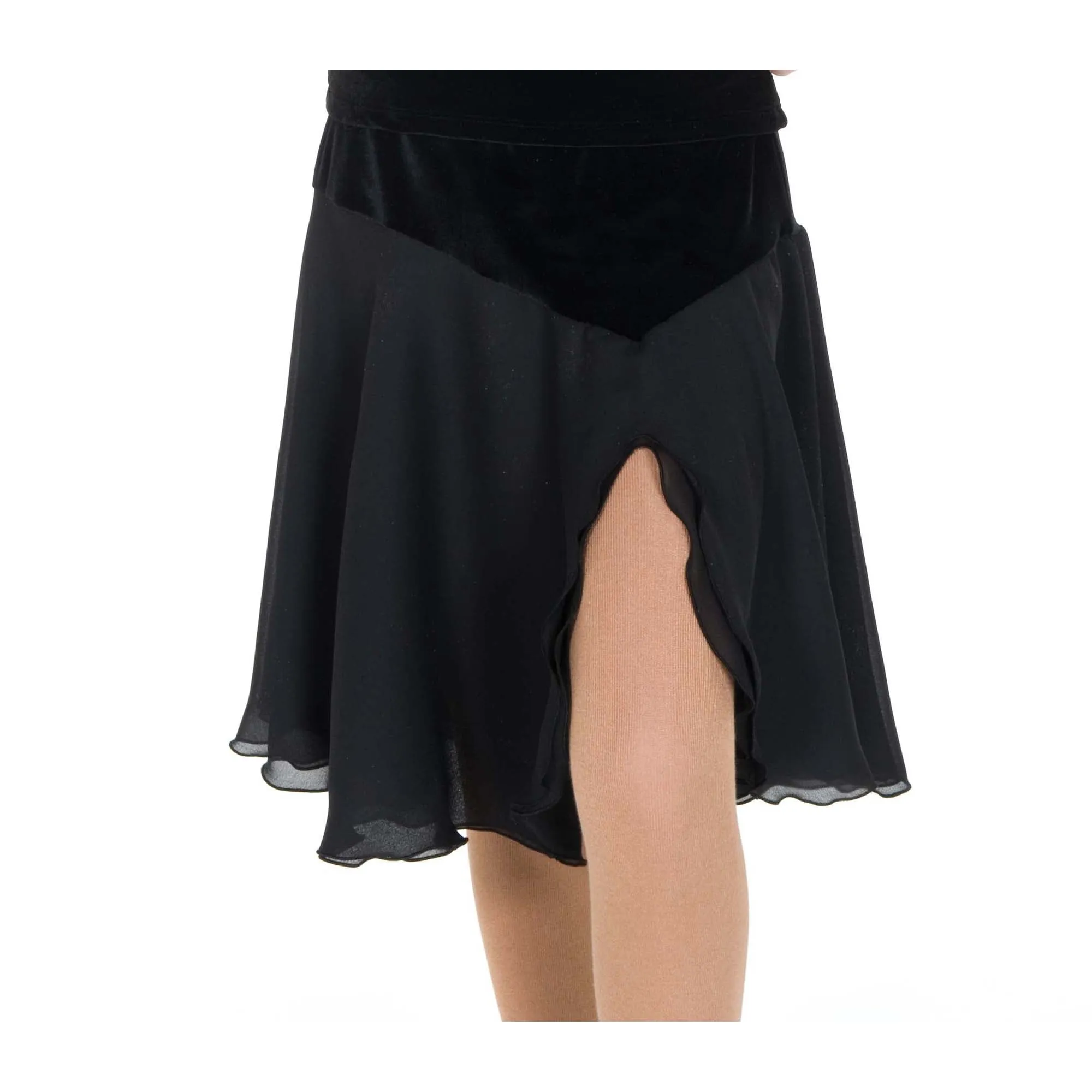 Competition Figure Skating Black Georgette Dance Skirt