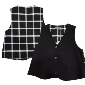 Contrast Vest Flare Cut