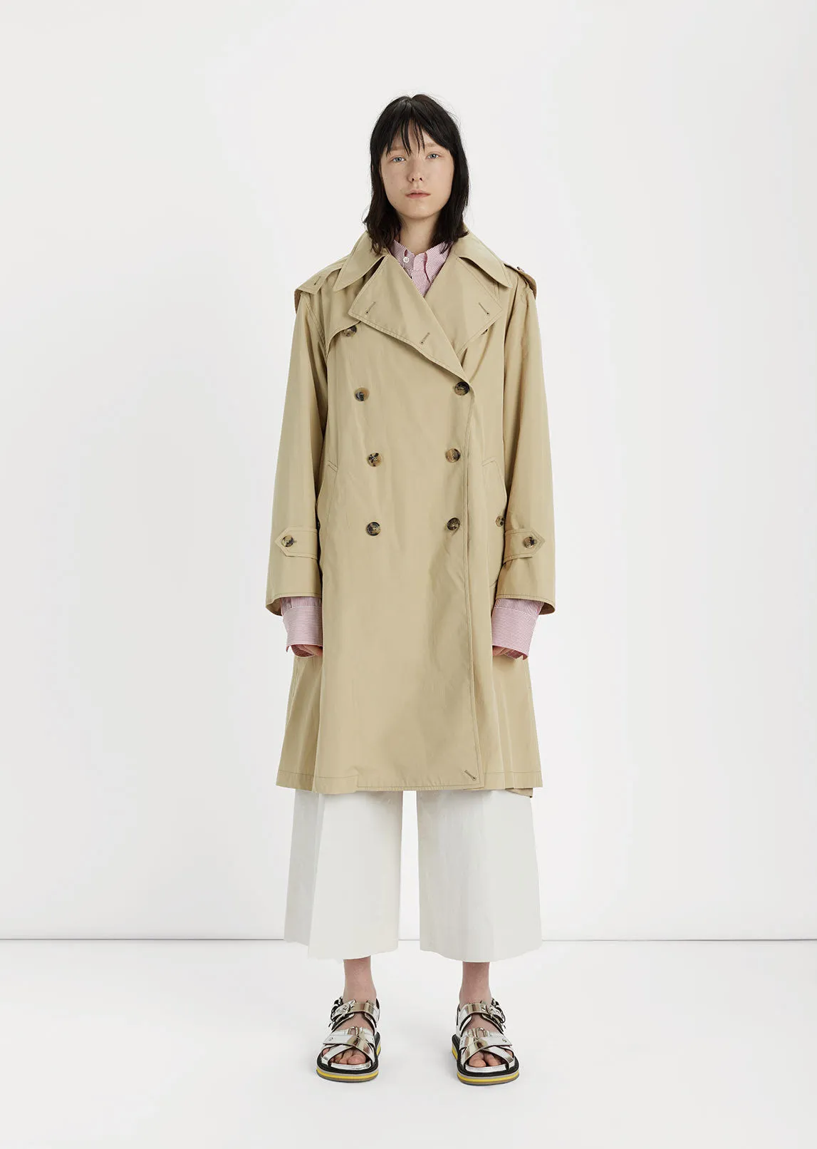 Convertible Popeline Trench Dress