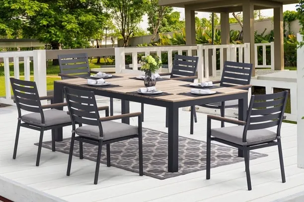 CORONADO 7 PIECE DINING SET - 44" x 84" Coronado Dining Table, 2 Dining Arm Chairs and 4 Side Chairs