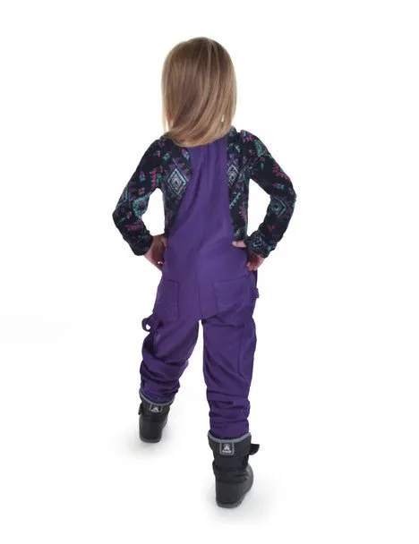 Cowgirl Tuff Girls Tuck-In Purple Nylon Bib Overall