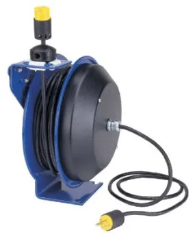 Coxreels PC13-5012-A PC13 Series Power Cord Reels, 12/3 AWG, 20 A, 50 ft, Single Industrial Plug (1 EA)