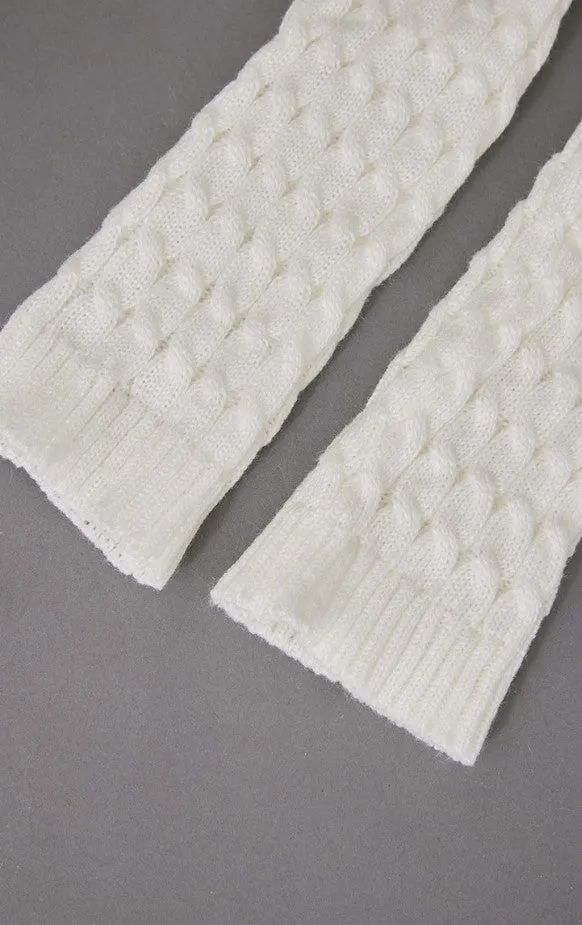 Cream Chunky Cable Knit Leg Warmers