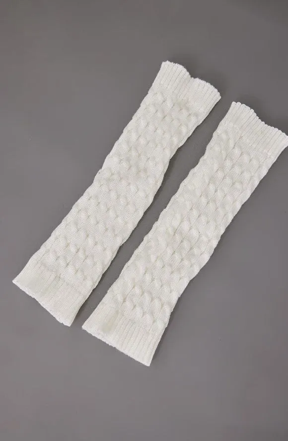 Cream Chunky Cable Knit Leg Warmers