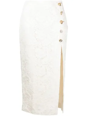 Cream Cord Lace Midi Skirt