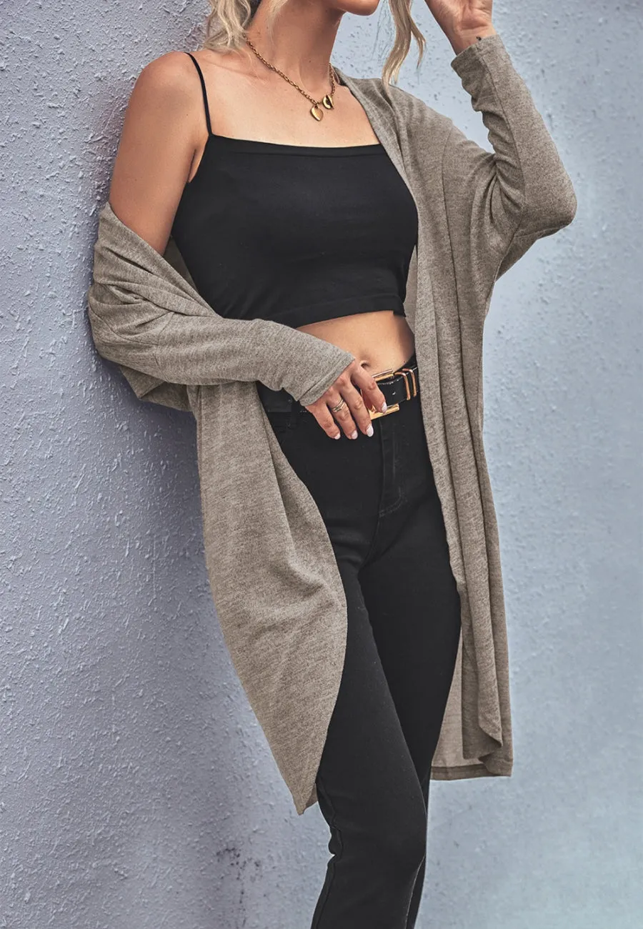 Curved Open Front Light Cardigan