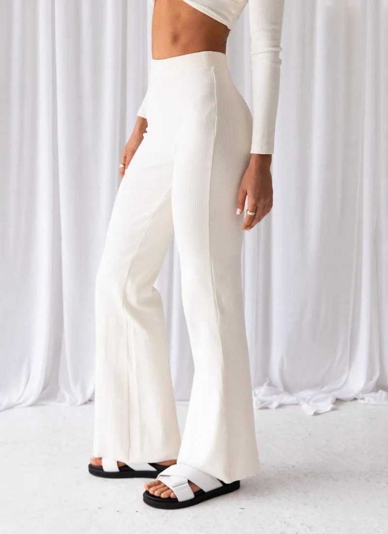 Day Club Organic Cotton Rib Pants - Ivory