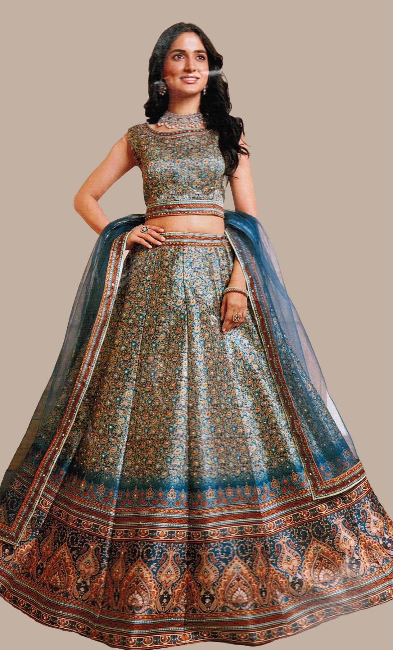 Deep Blue Chania Choli Set