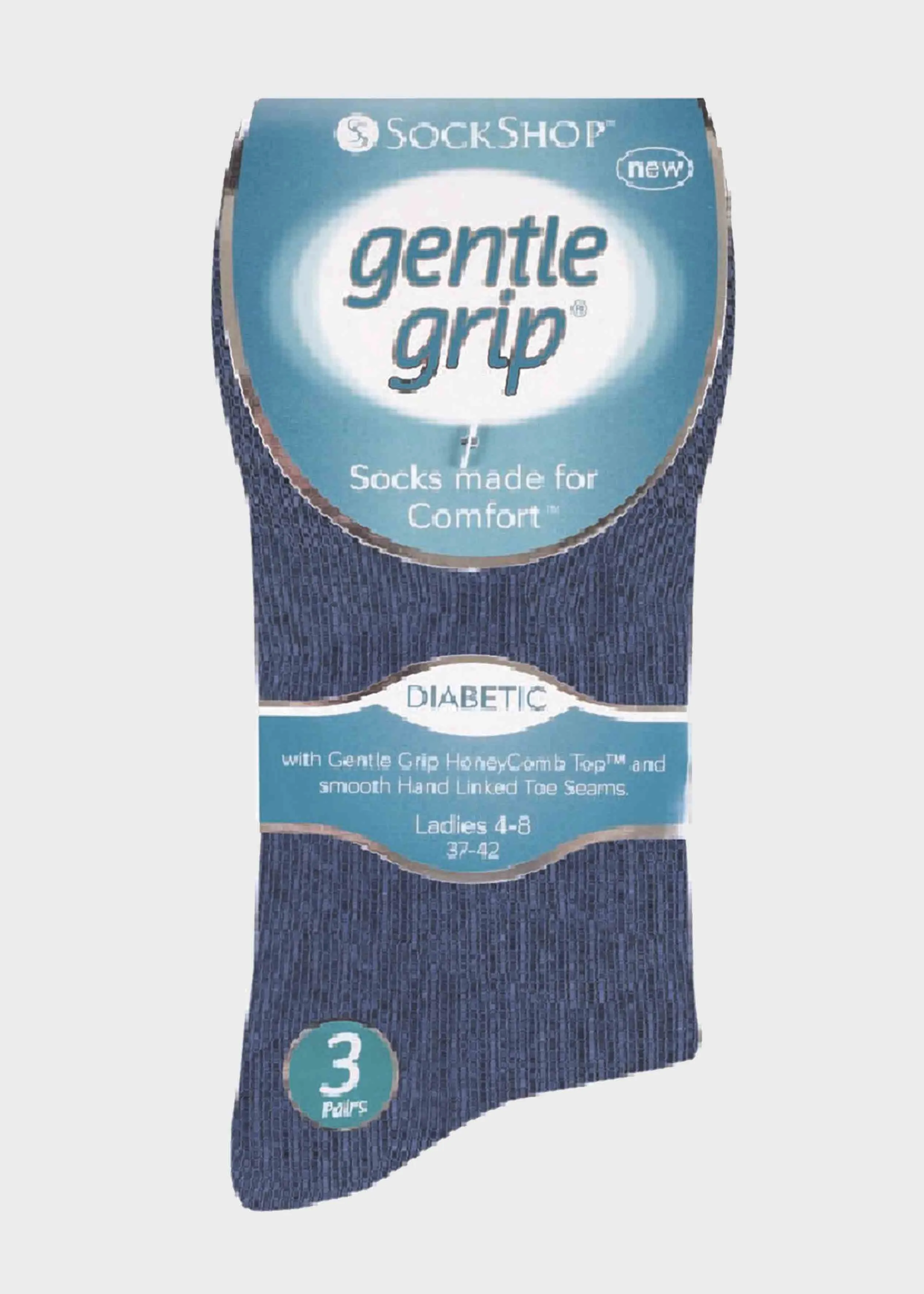 Diabetic Ladies Gentle Grip Socks 3 Pair Pack