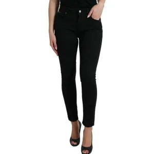 Dolce & Gabbana Elegant Black Mid-Waist Stretch Jeans