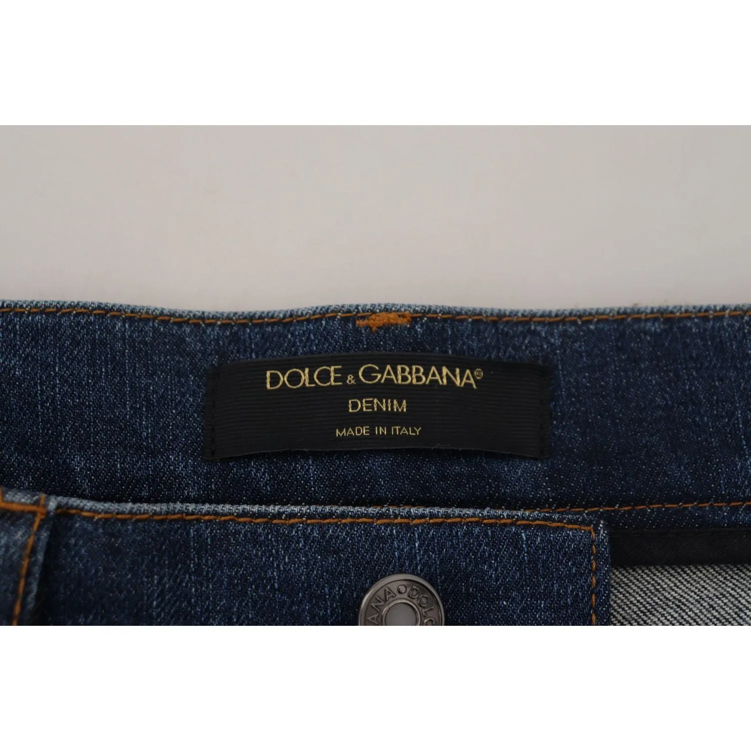 Dolce & Gabbana Elegant Floral Lace Front Denim