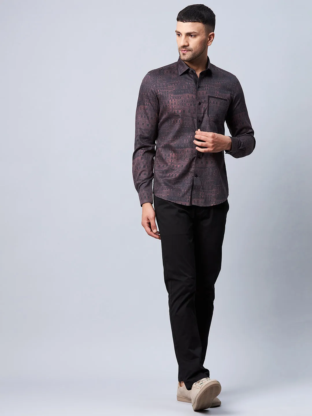 Dual Pocket Printed Shirt