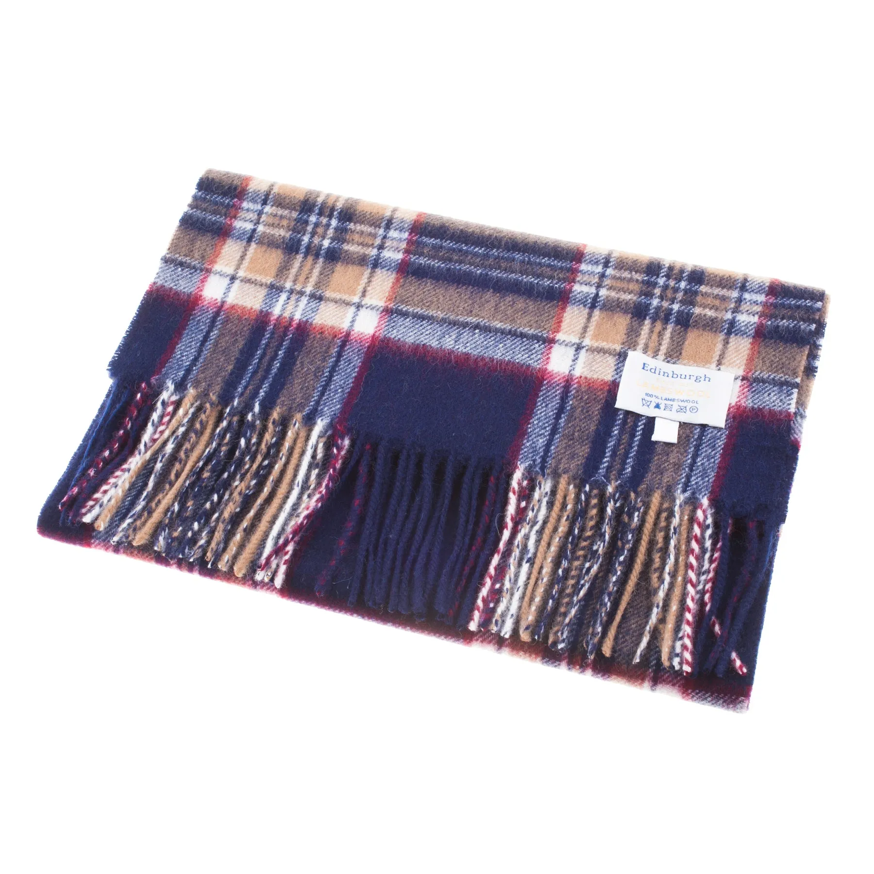 Edinburgh 100% Lambswool Scarf  Stewart Navy