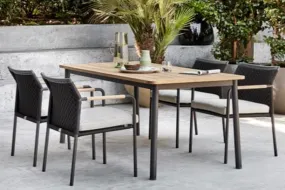 ELLE BELT 7 PIECE DINING SET - 75" Teak Dining Table and 6 Chairs