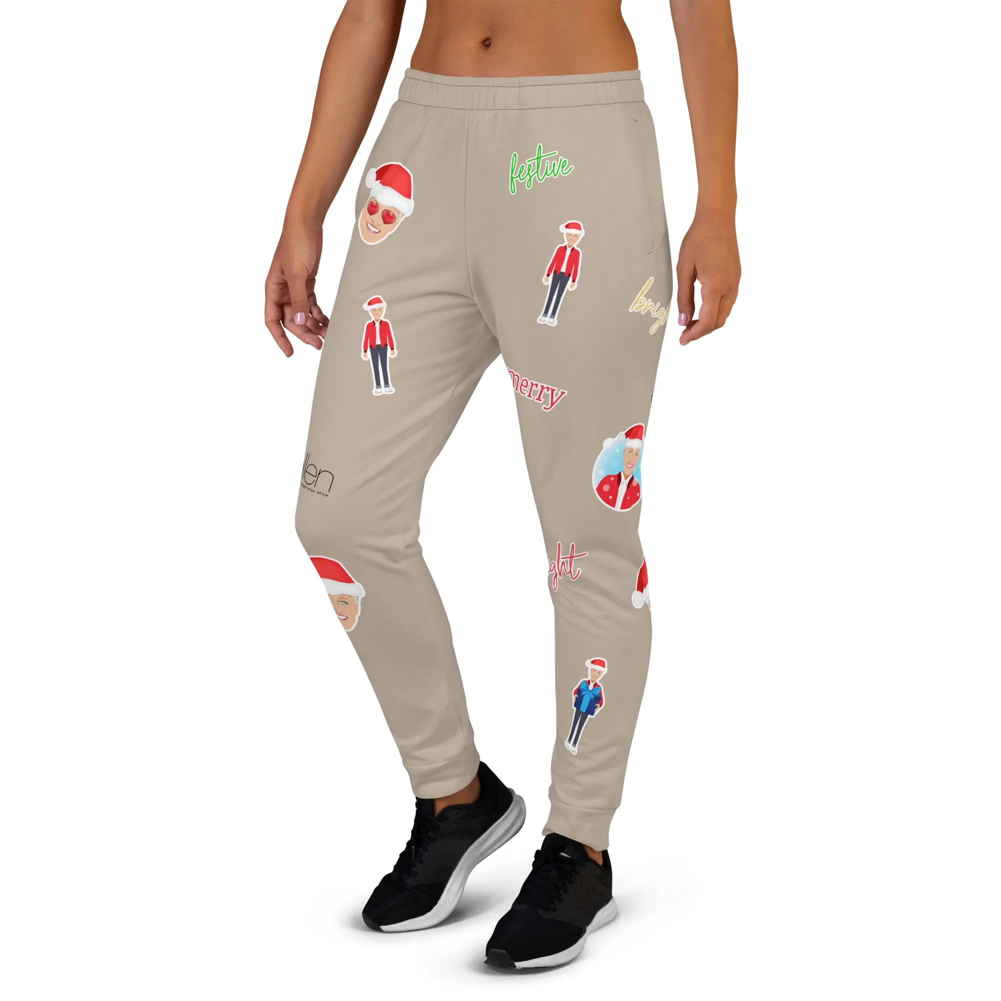 Ellen's Holiday Emoji All Over Joggers (Latte)