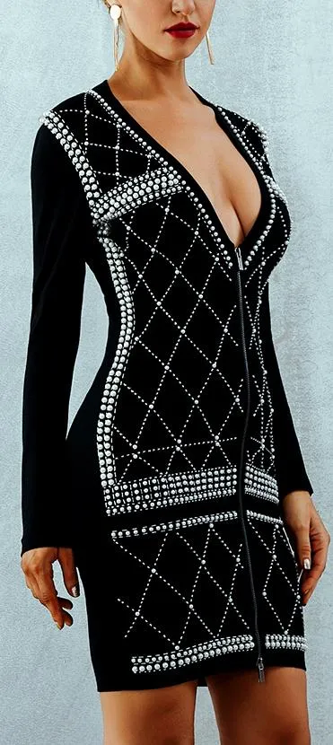 Embellished Stretch Cardigan-Dress