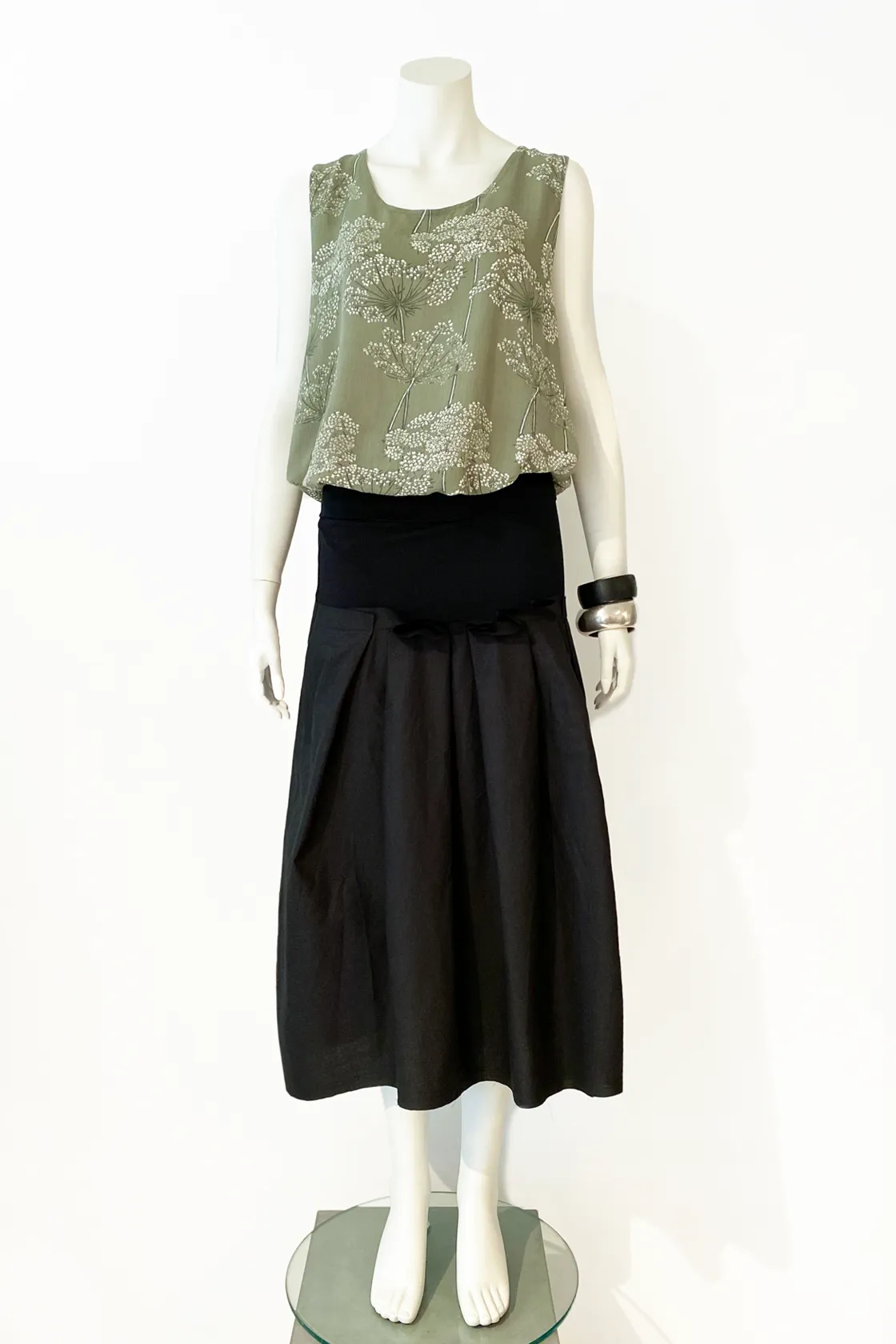 Empire Skirt in Black Carnaby