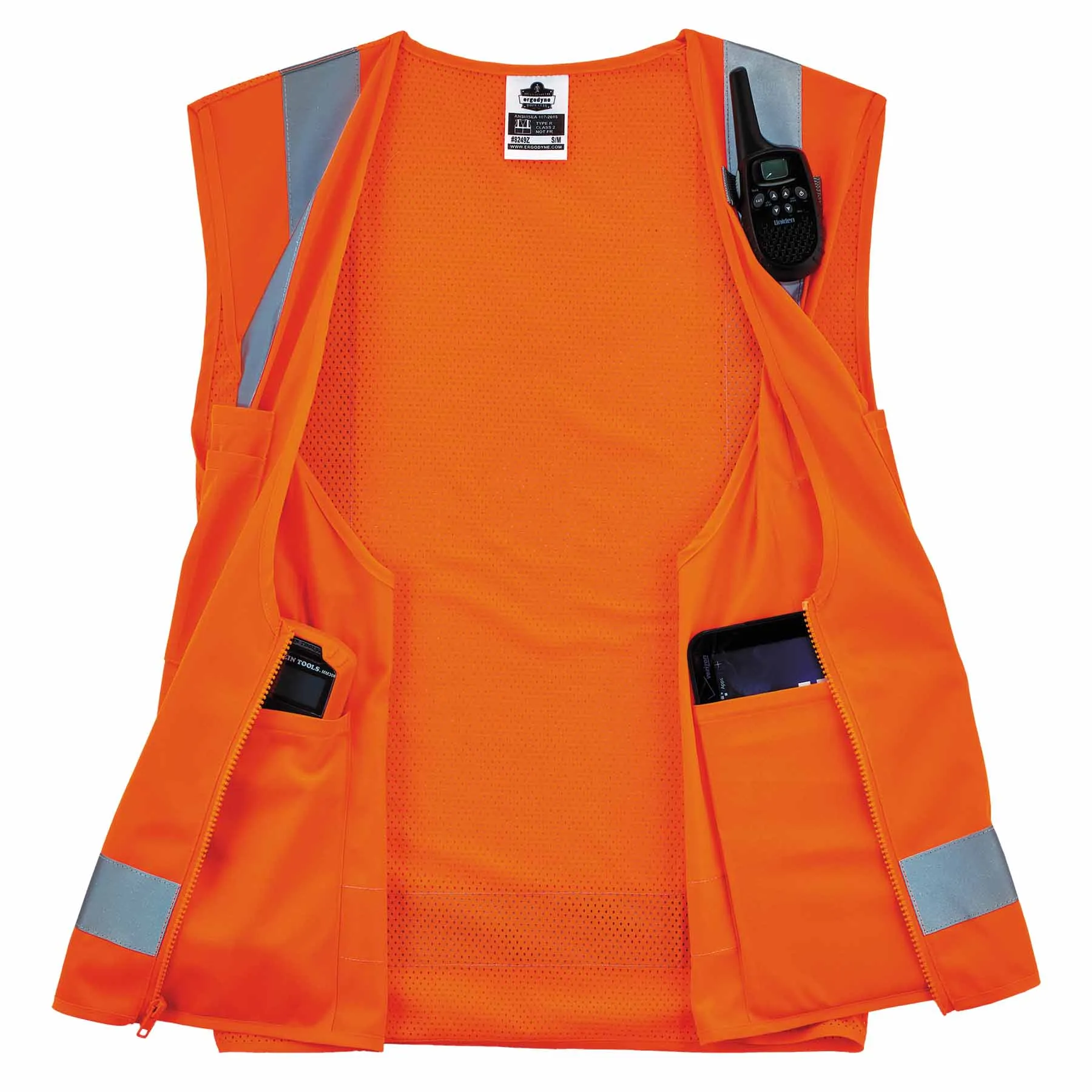 Ergodyne 24517 8249Z-S 3XL Orange Class 2 Economy Surveyors Vest - Single Size