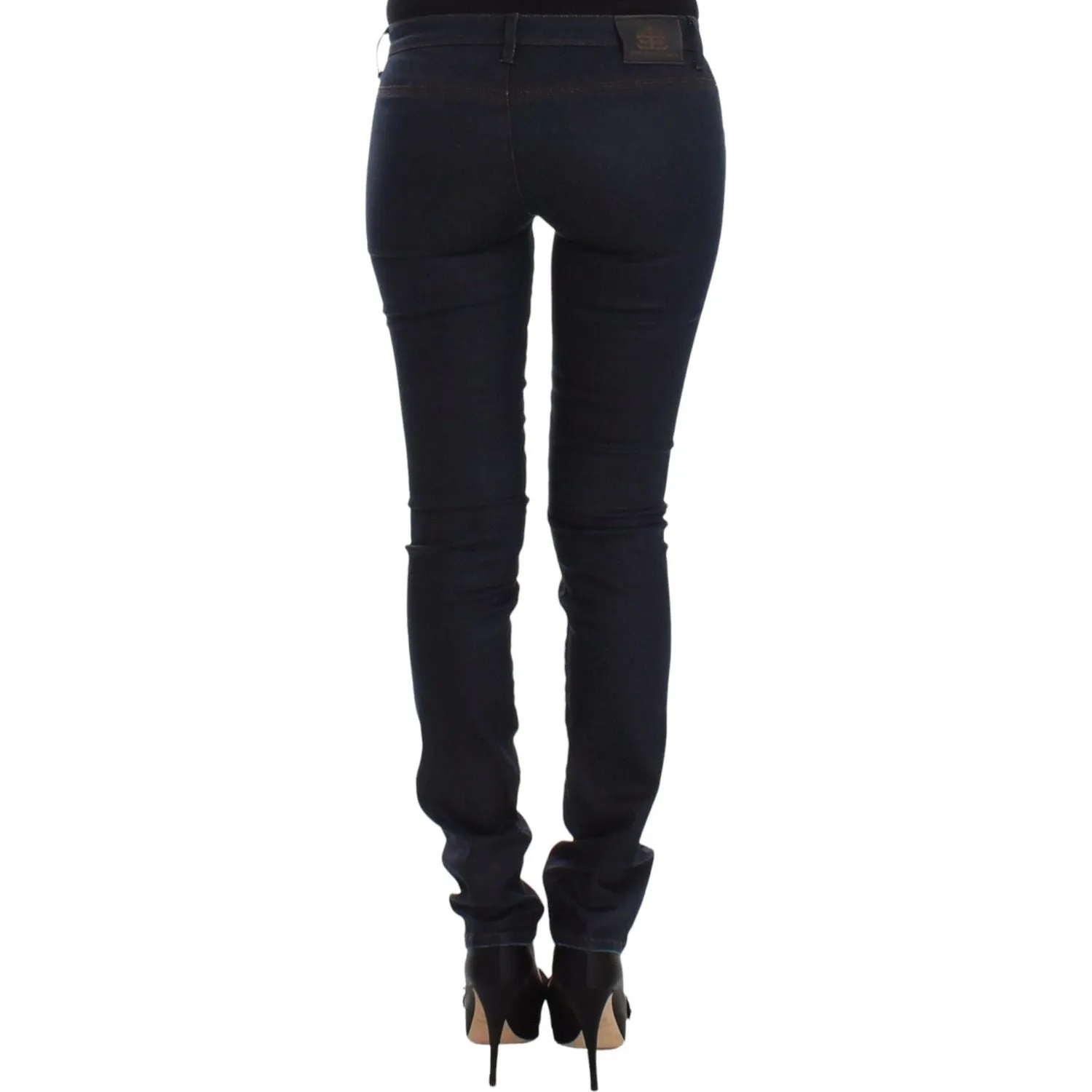 Ermanno Scervino Chic Dark Blue Slim Jeans for Elegant Style