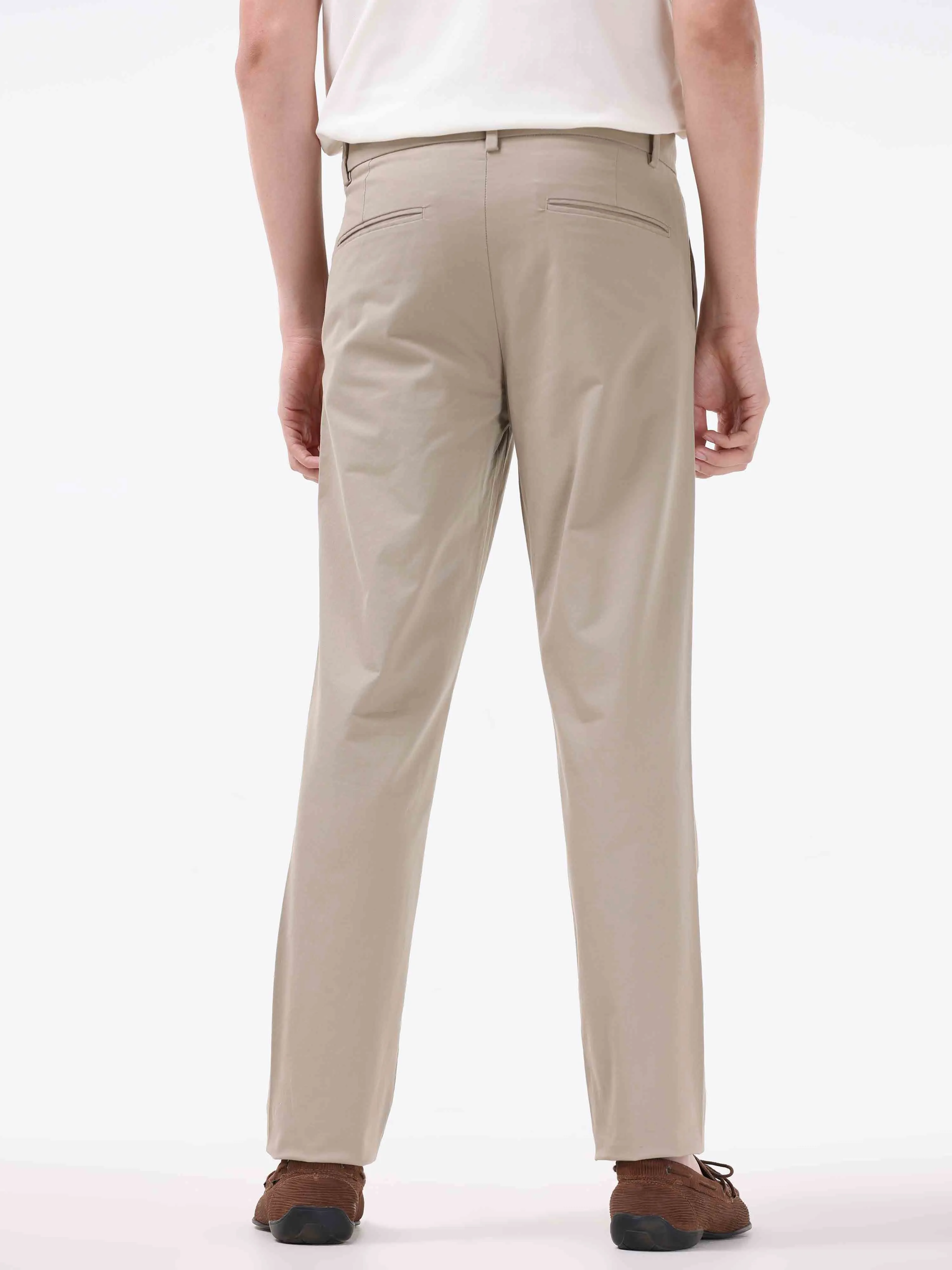 Essential Pleated Khaki Fine Twill Pant