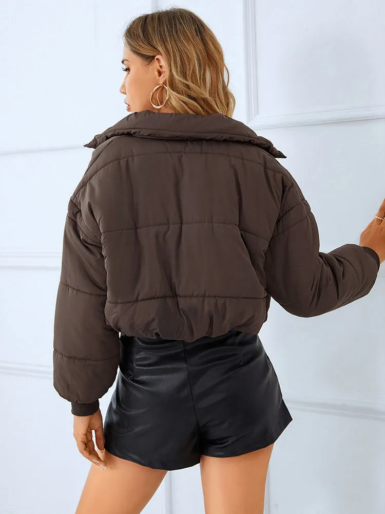 Expedition Casual Brown Quilted Bomber Jacket