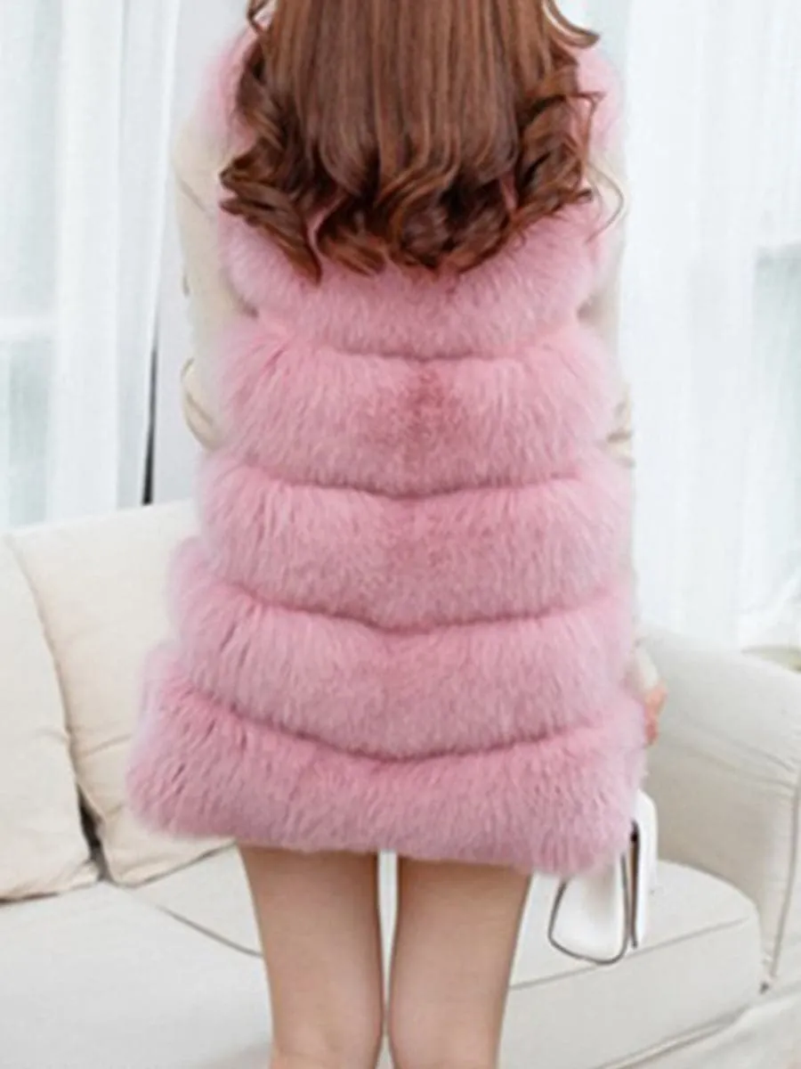 Faux Fox Fur Panelled Vest MSF009