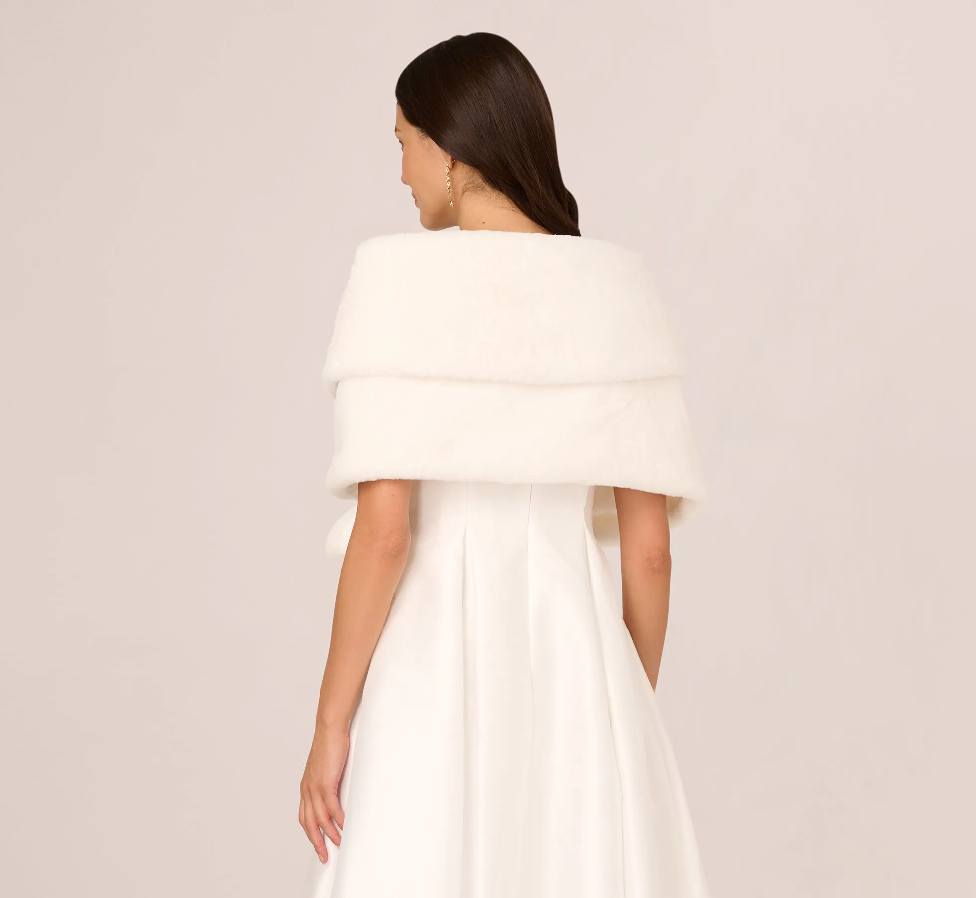 Faux Fur Wrap In Ivory