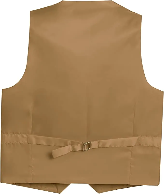 Formal Vest Suit 4 Button Toddler's Kids Boys - Khaki