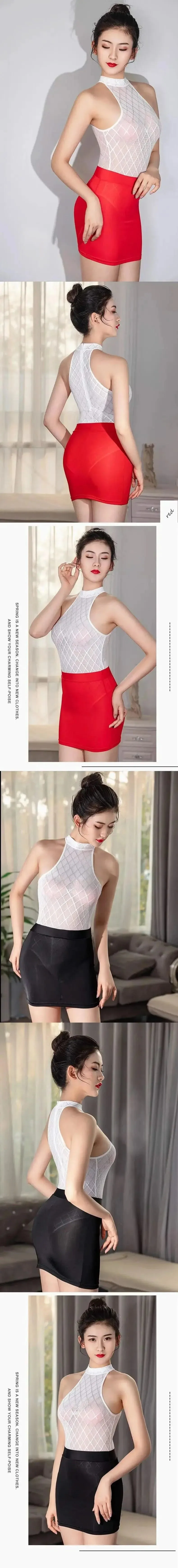 Free Auce High-Waist Elastic Wrap Mini Skirt