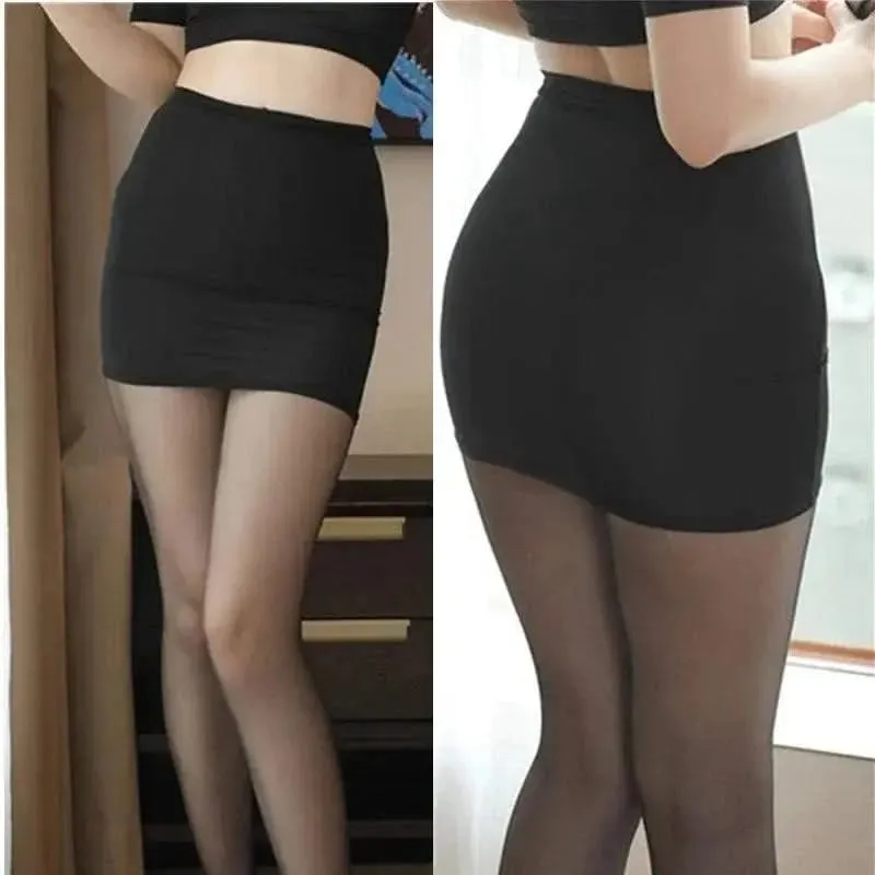 Free Auce High-Waist Elastic Wrap Mini Skirt