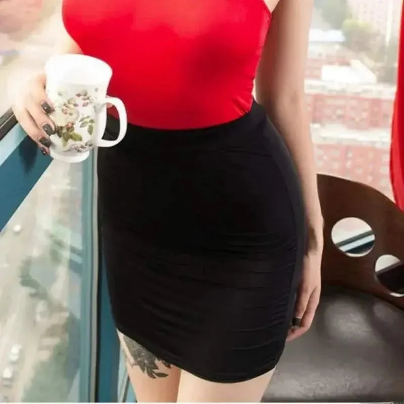 Free Auce High-Waist Elastic Wrap Mini Skirt