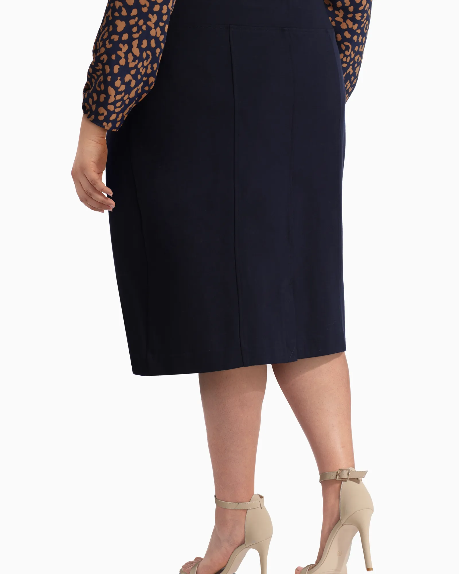 Freesia Scuba Pencil Skirt | Navy